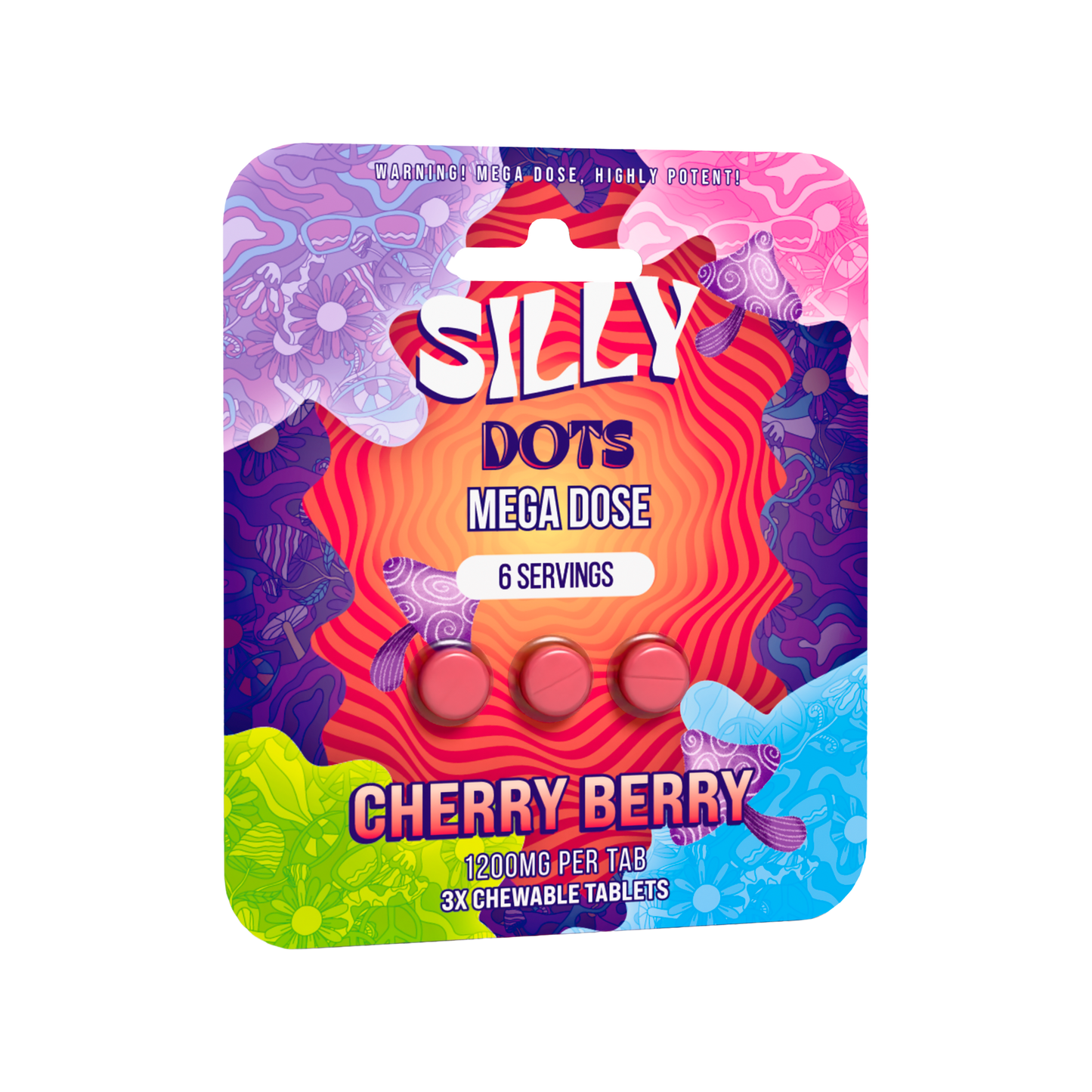 Cherry Berry Silly Dots Mega Dose 1200mg Tabs | 3 Tabs