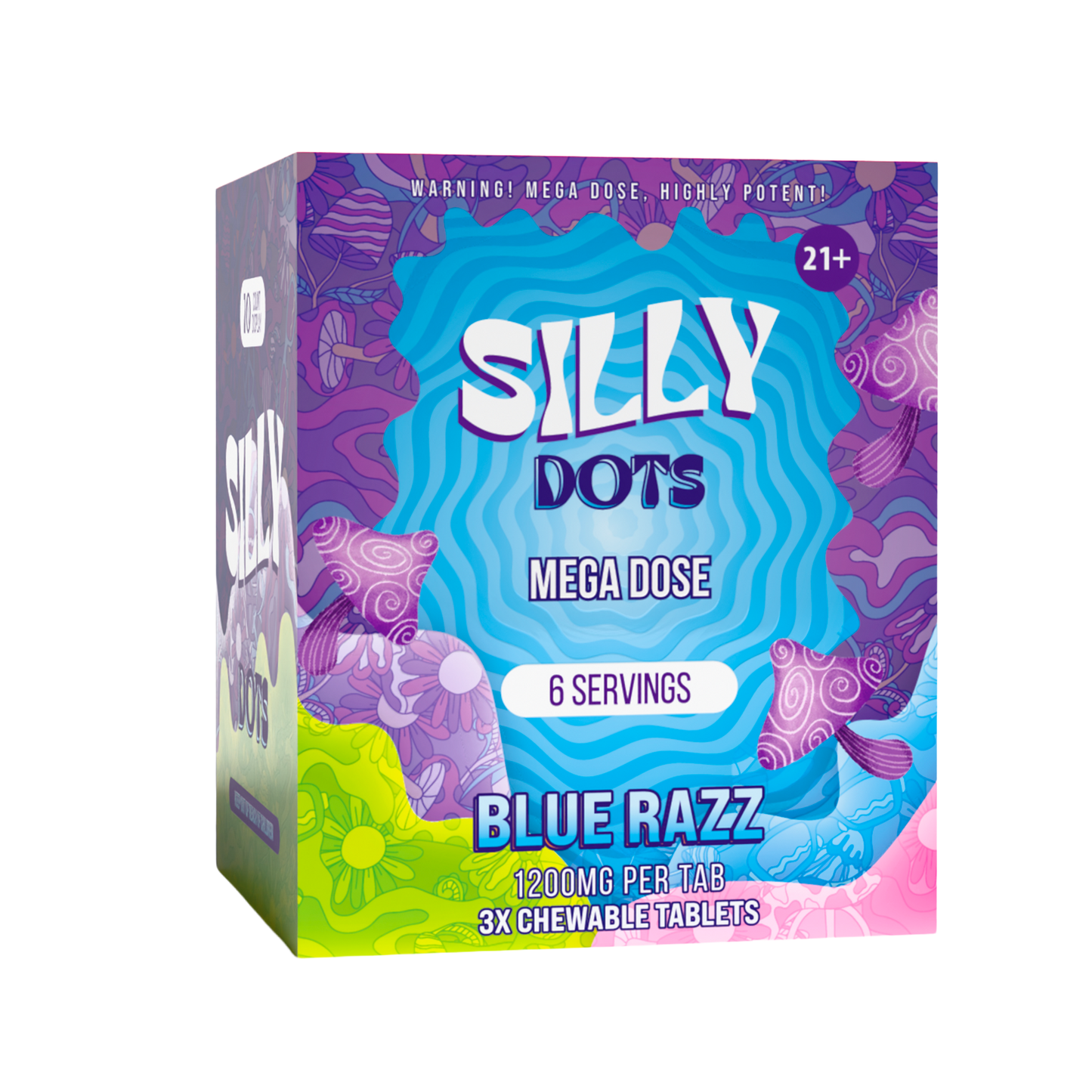 Blue Razz Silly Dots Mega Dose 1200mg Tabs | 3 Tabs