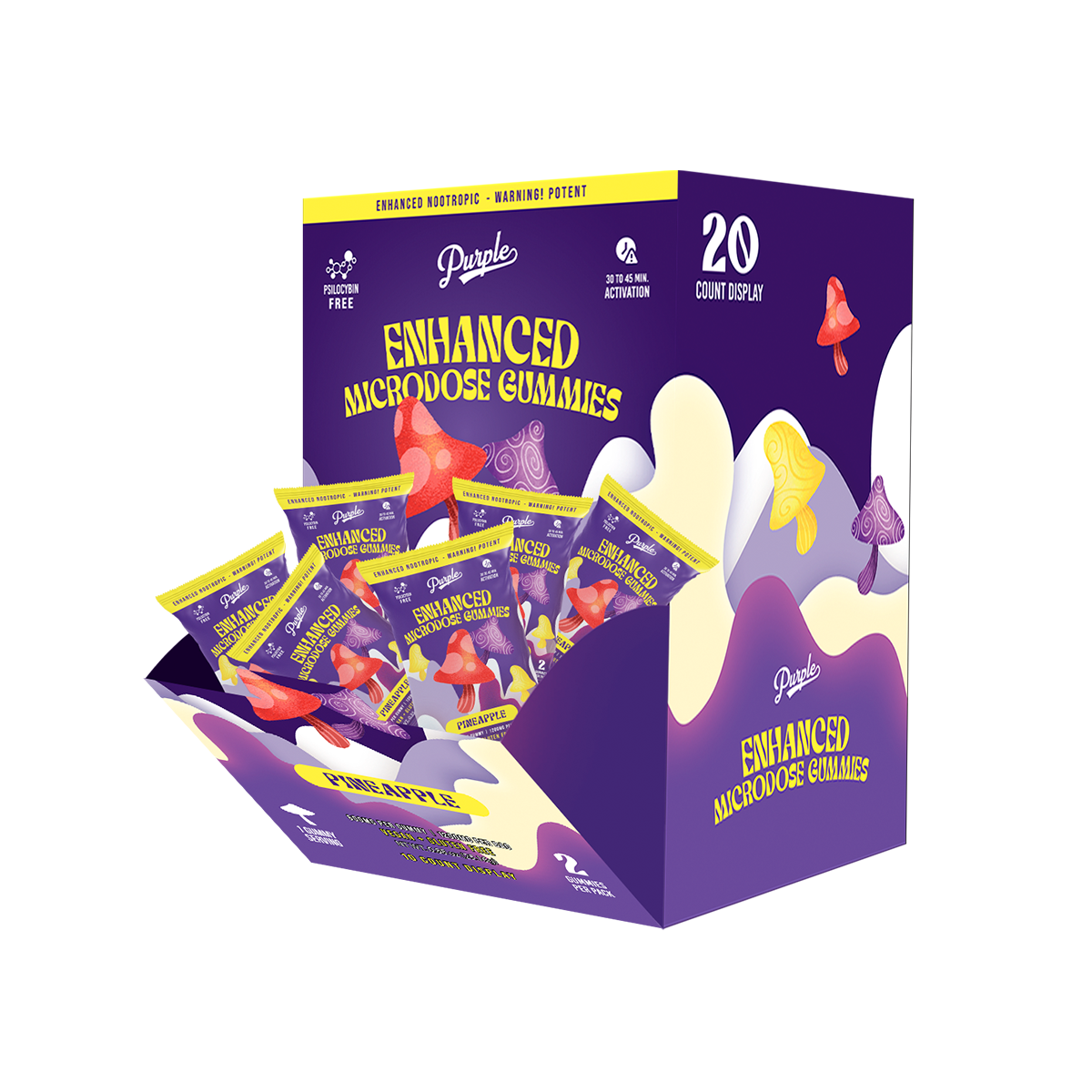 Purple Mushroom Enhanced Microdose Gummies | Pineapple