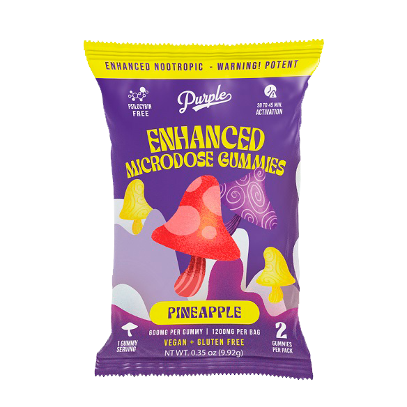 Purple Mushroom Enhanced Microdose Gummies | Pineapple