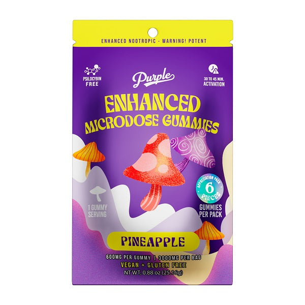 Purple Mushroom Enhanced Microdose Gummies | Pineapple