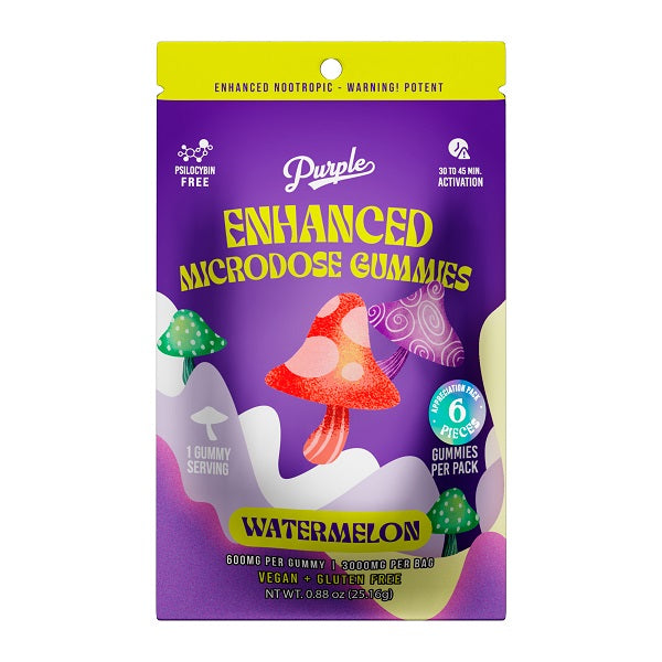 Purple Mushroom Enhanced Microdose Gummies | Watermelon