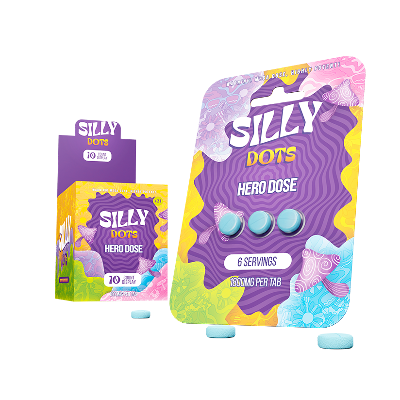 Party Pack | Silly Dots Hero Dose 1800mg Tabs | 3 Pack | 10 Count Display