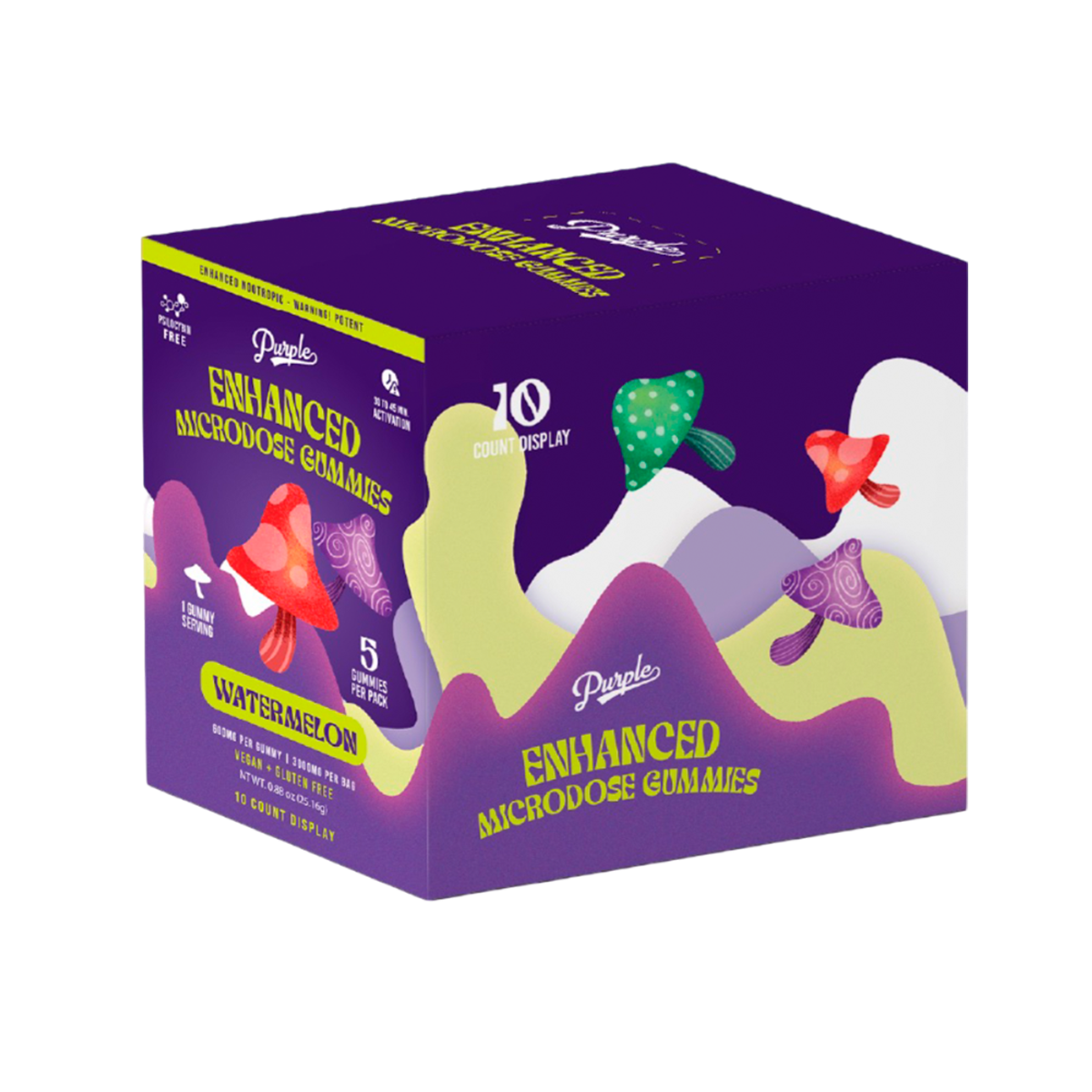 Purple Mushroom Enhanced Microdose Gummies | Watermelon