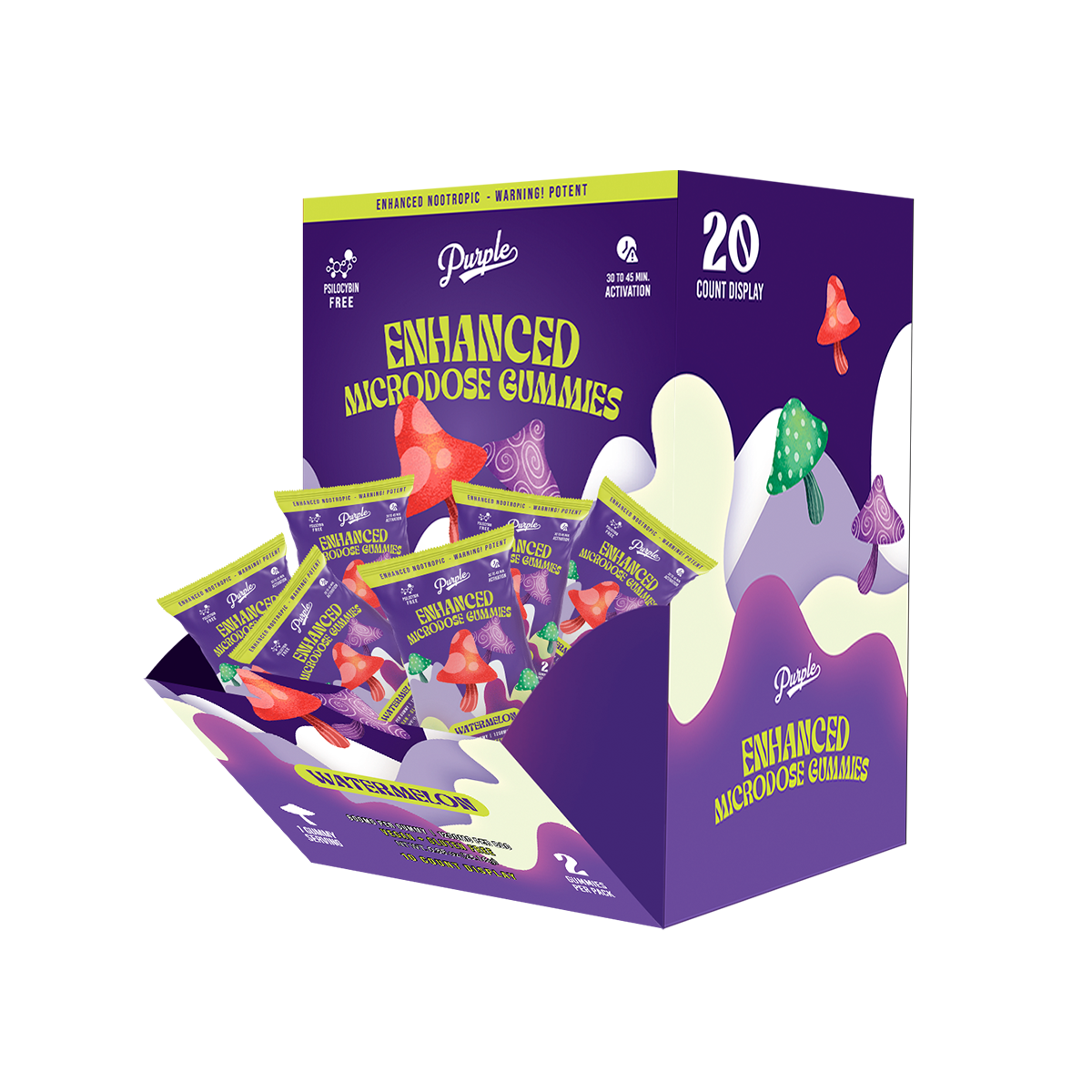 Purple Mushroom Enhanced Microdose Gummies | Watermelon