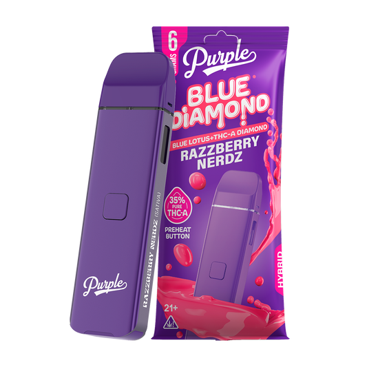 Purple Blue Diamond Disposable | THCA | 6 Grams | Razzberry Nerdz (Hybrid)