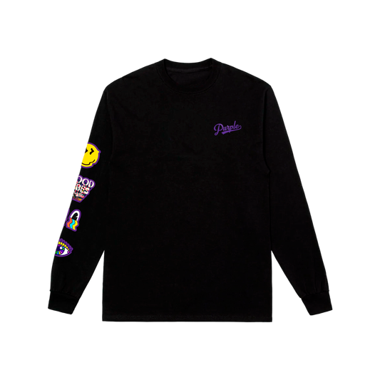 Get Groovy Long Sleeves T-shirt | Black