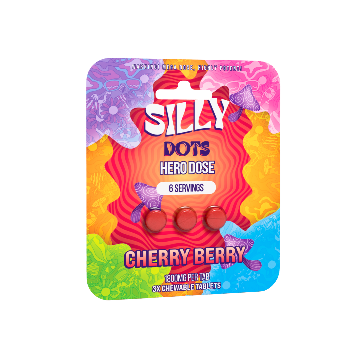 Silly Dots Hero Dose 1800mg Tabs | 3 Tabs | Cherry Berry