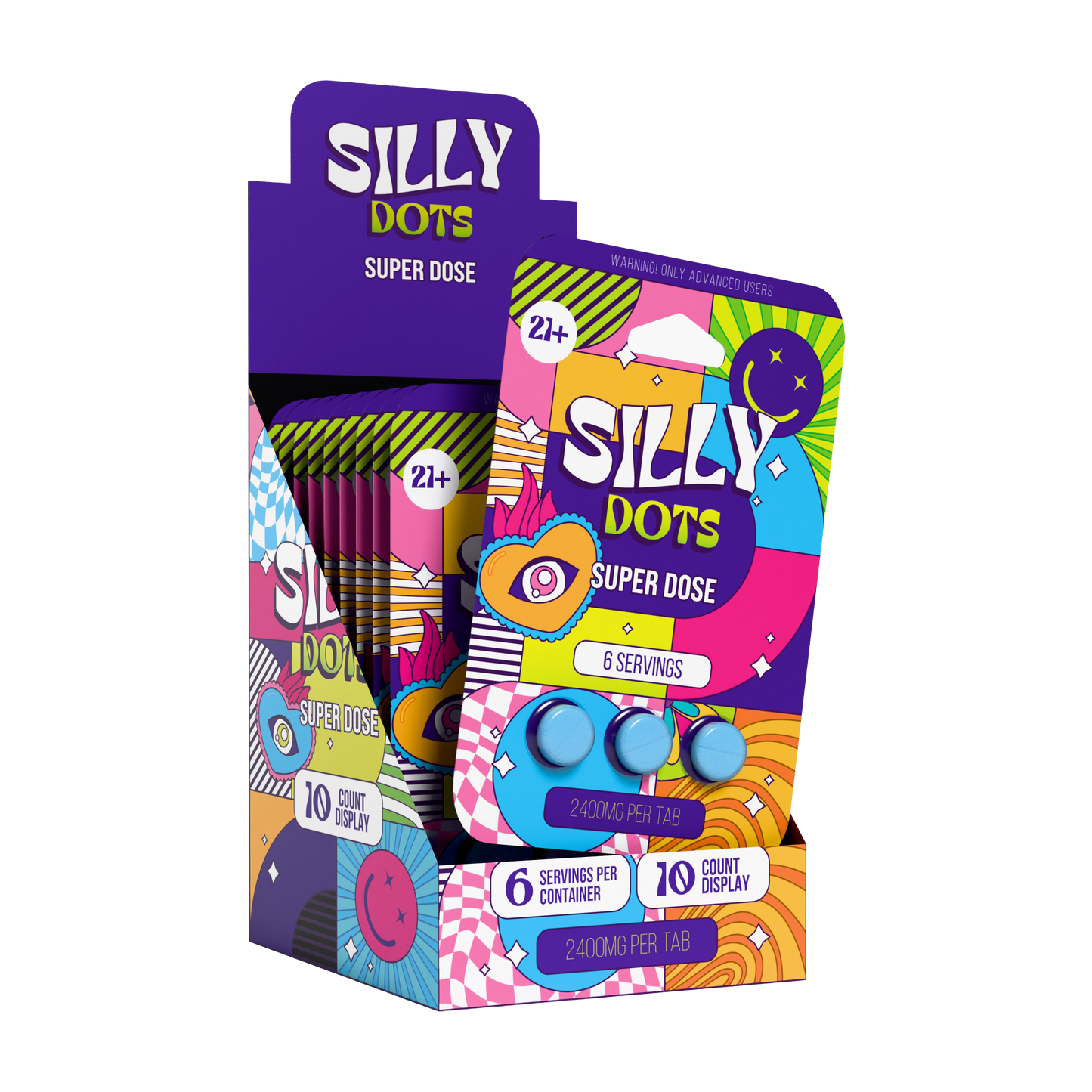 Party Pack | Silly Dots Super Dose 2400mg Tabs | 3 Pack | 10 Count Display