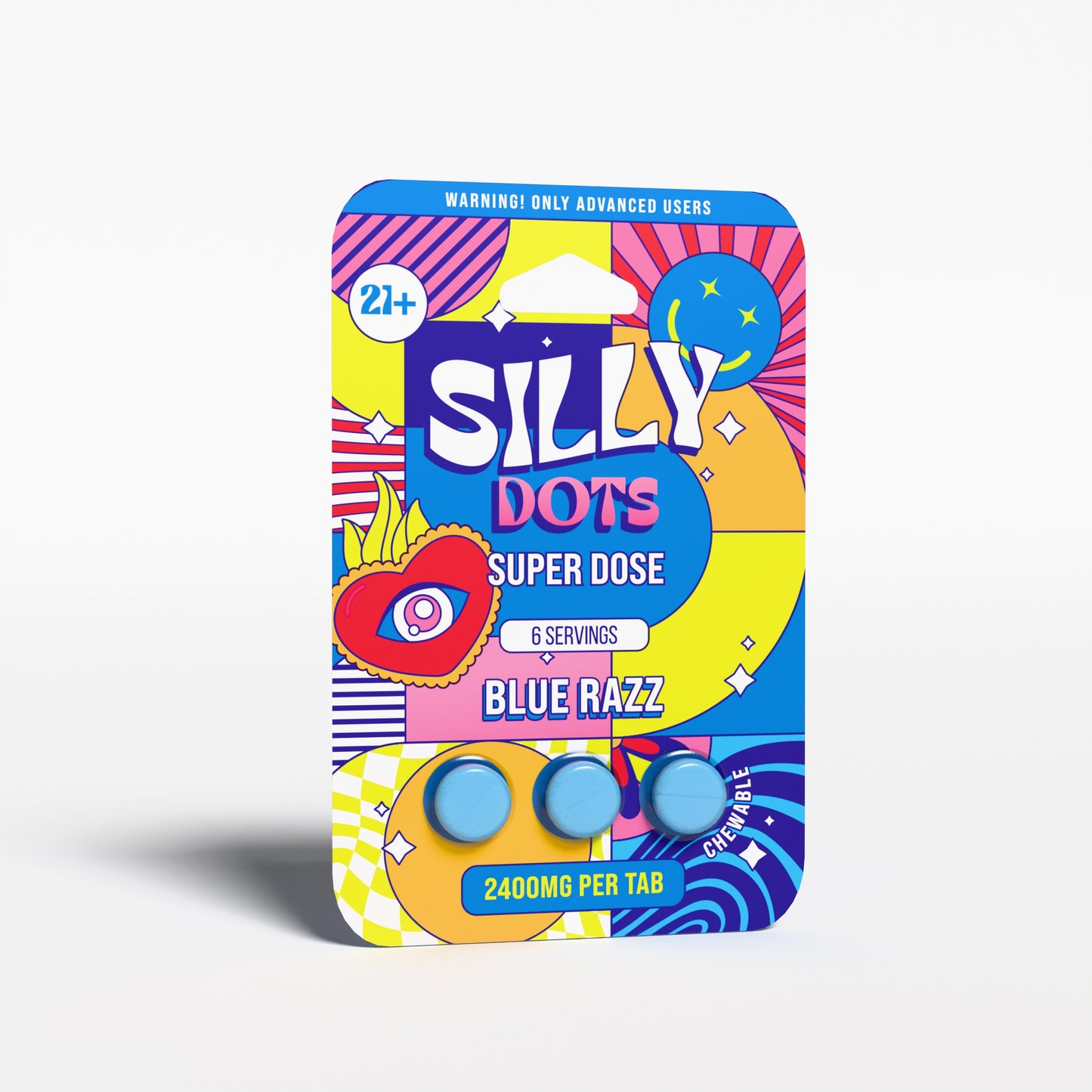 Silly Dots Super Dose 2400mg Tabs | 3 Tabs | Blue Razz