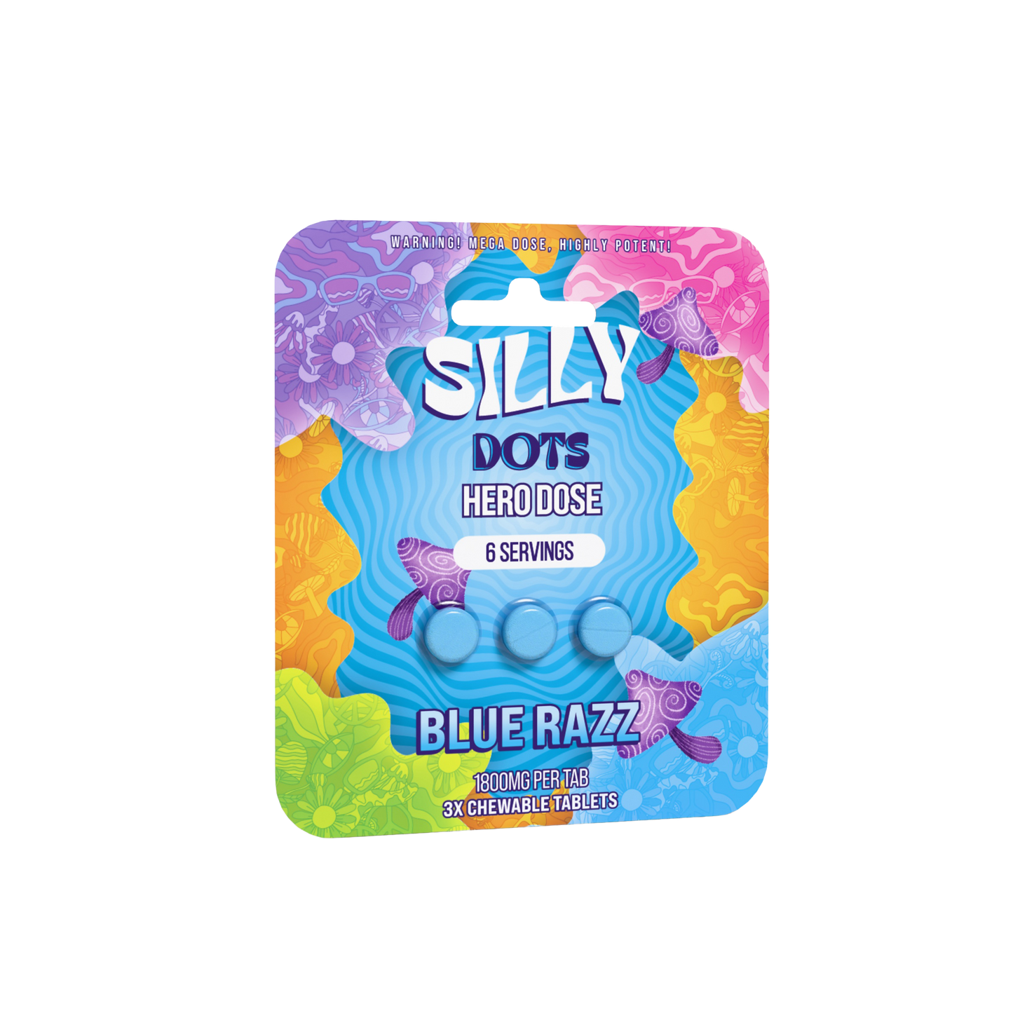 Silly Dots Hero Dose 1800mg Tabs | 3 Tabs | Blue Razz