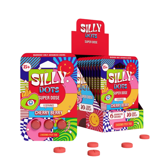 Party Pack | Silly Dots Super Dose 2400mg Tabs | 3 Pack | Cherry Berry | 10 Count Display